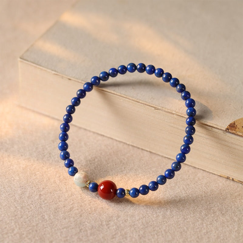 Zen Healing Lapis Lazuli Agate Positive Bracelet