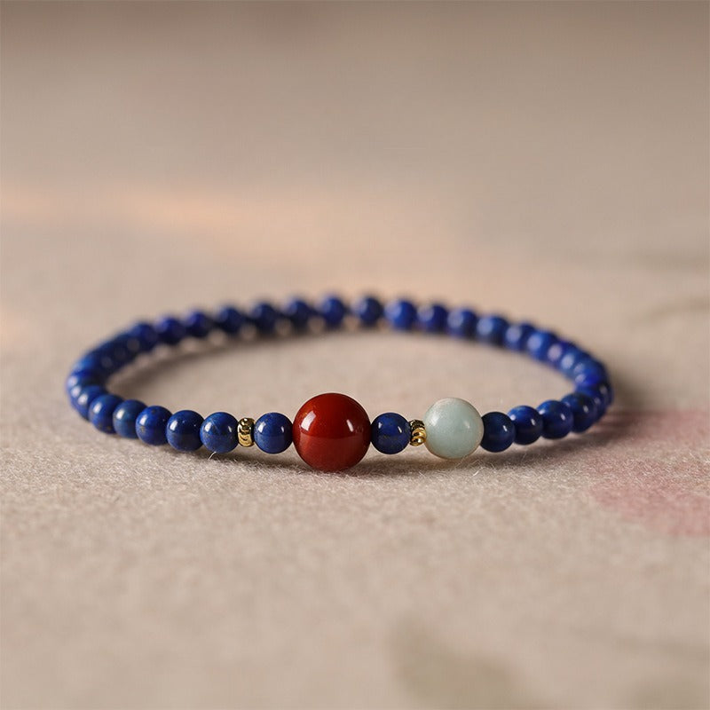 Zen Healing Lapis Lazuli Agate Positive Bracelet