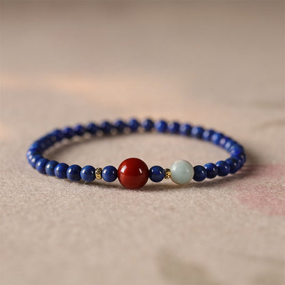 Zen Healing Lapis Lazuli Agate Positive Bracelet