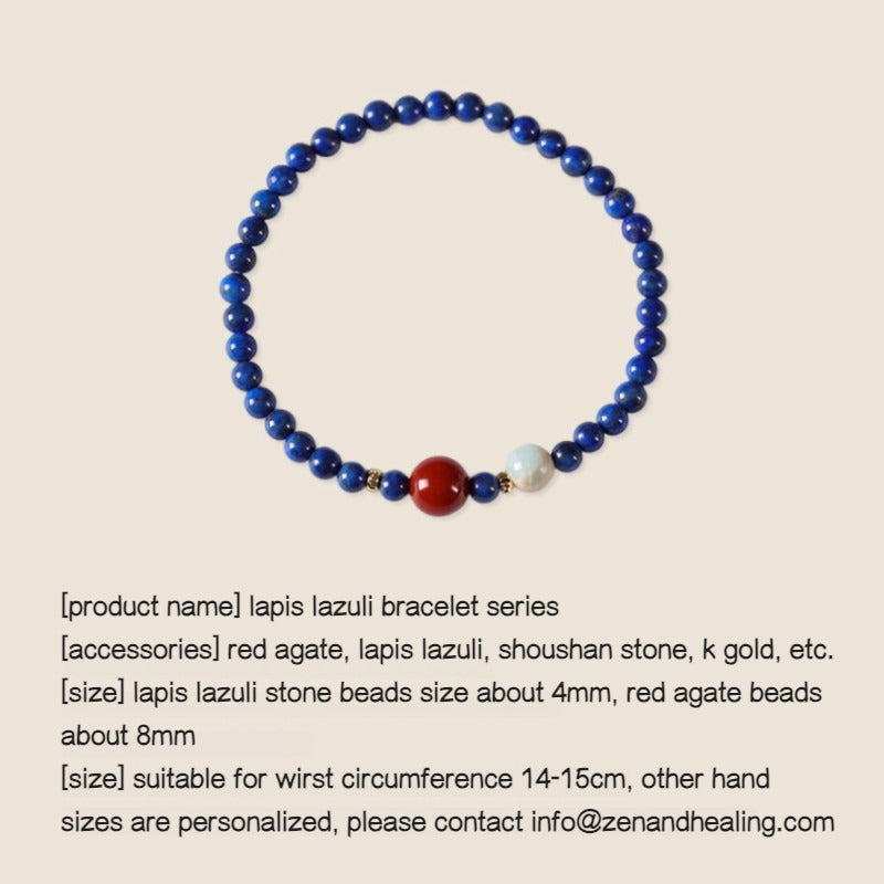 Zen Healing Lapis Lazuli Agate Positive Bracelet