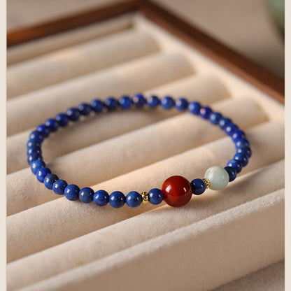 Zen Healing Lapis Lazuli Agate Positive Bracelet