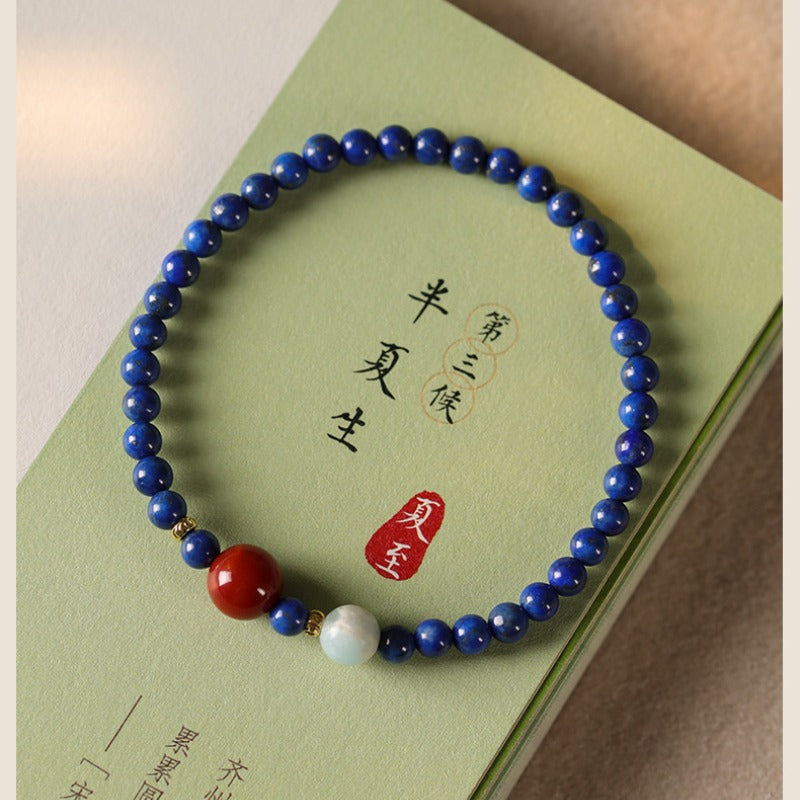 Zen Healing Lapis Lazuli Agate Positive Bracelet