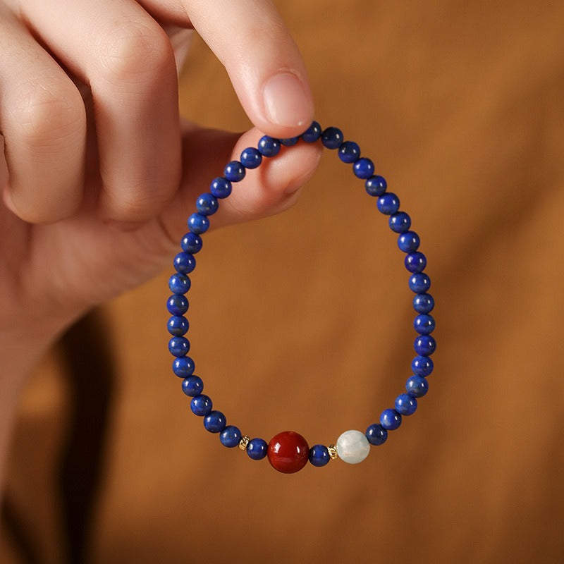 Zen Healing Lapis Lazuli Agate Positive Bracelet