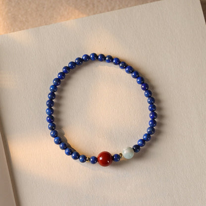 Zen Healing Lapis Lazuli Agate Positive Bracelet