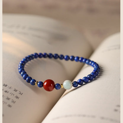 Zen Healing Lapis Lazuli Agate Positive Bracelet