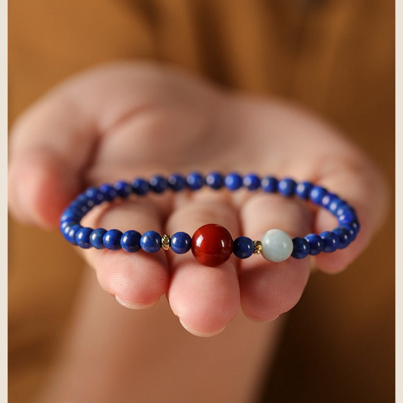 Zen Healing Lapis Lazuli Agate Positive Bracelet