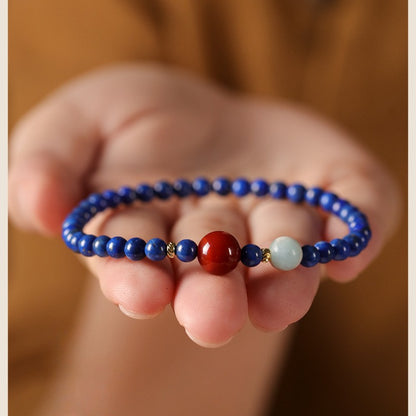 Zen Healing Lapis Lazuli Agate Positive Bracelet