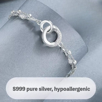 Zen Healing Möbius Strip 999 Silver Bracelet Love Gift