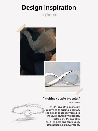 Zen Healing Möbius Strip 999 Silver Bracelet Love Gift