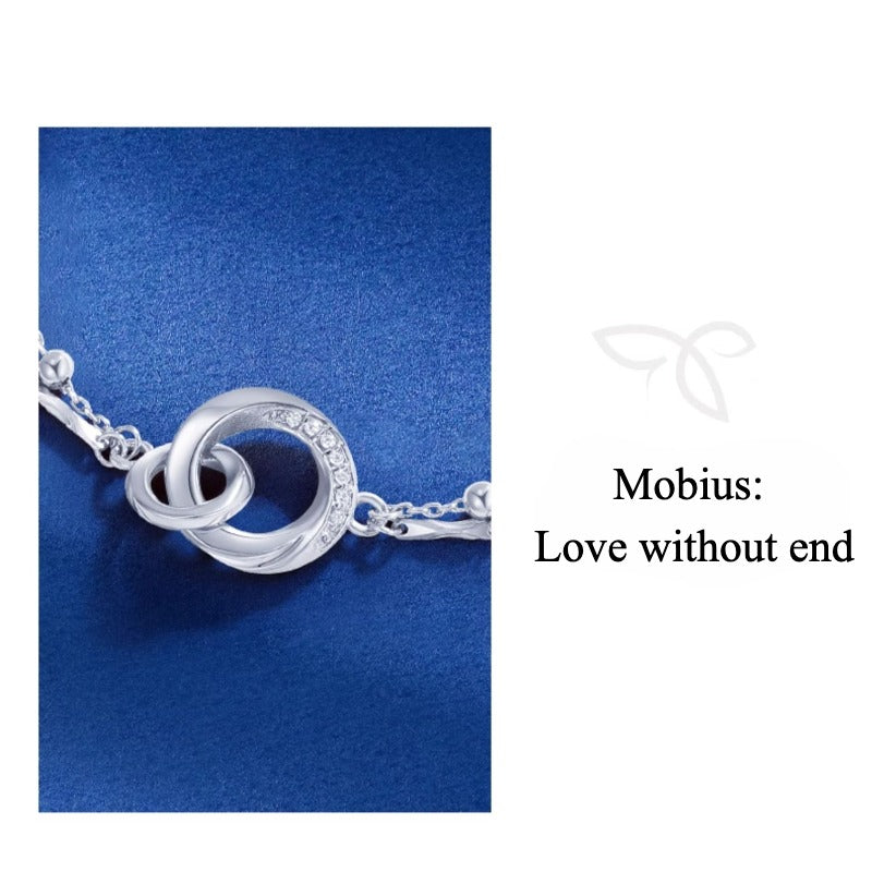 Zen Healing Möbius Strip 999 Silver Bracelet Love Gift