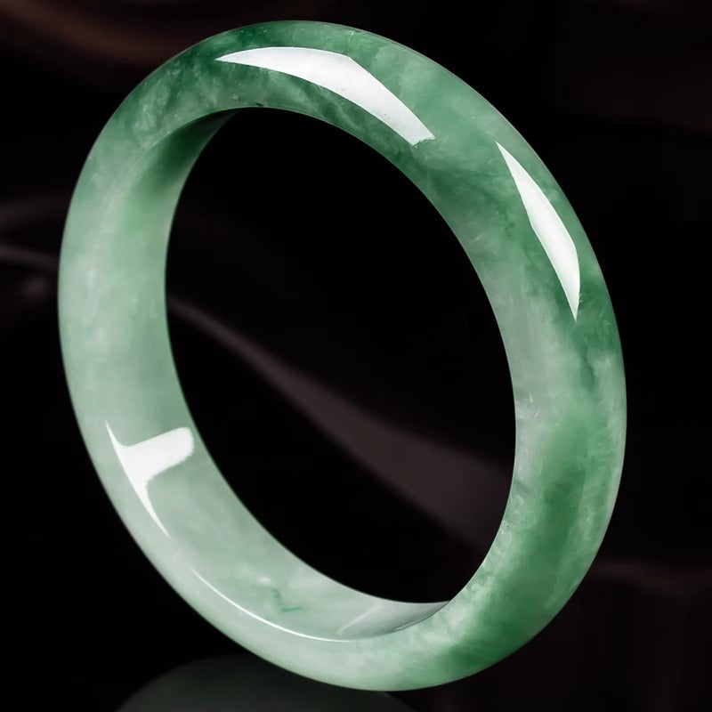 Zen Healing Natural Jade Fortune Blessing Bangle Bracelet