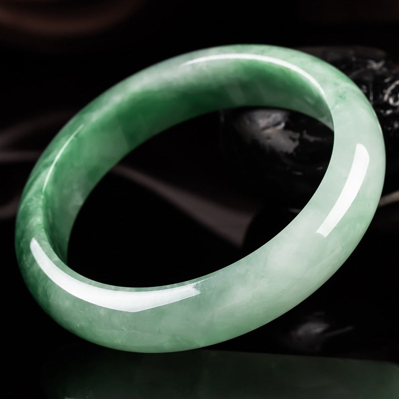 Zen Healing Natural Jade Fortune Blessing Bangle Bracelet