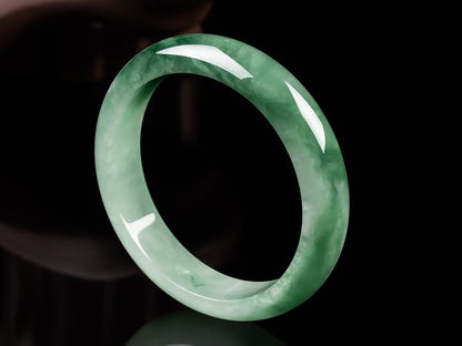 Zen Healing Natural Jade Fortune Blessing Bangle Bracelet