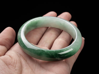 Zen Healing Natural Jade Fortune Blessing Bangle Bracelet