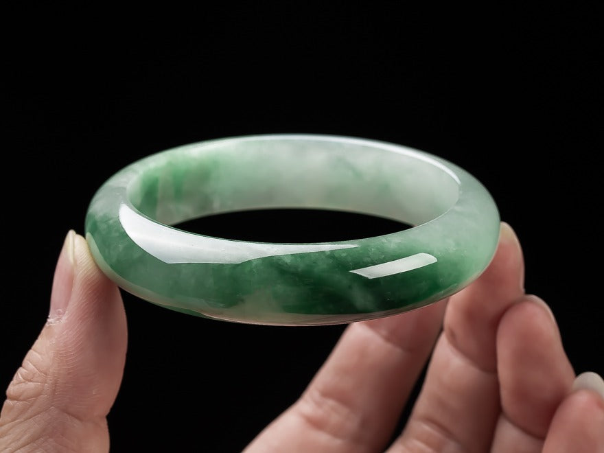 Zen Healing Natural Jade Fortune Blessing Bangle Bracelet