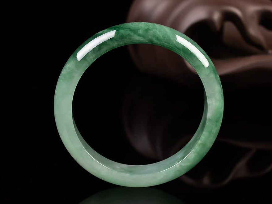 Zen Healing Natural Jade Fortune Blessing Bangle Bracelet