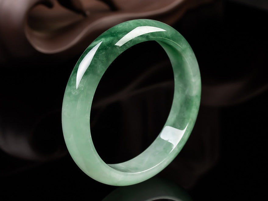 Zen Healing Natural Jade Fortune Blessing Bangle Bracelet