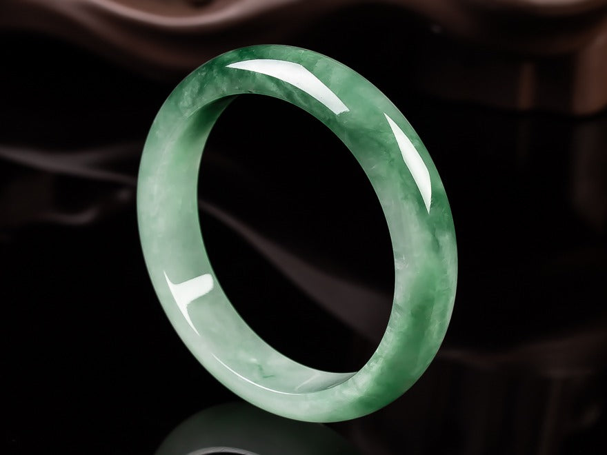 Zen Healing Natural Jade Fortune Blessing Bangle Bracelet