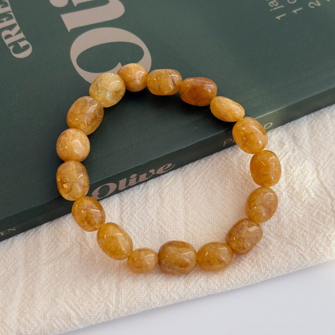 Zen Healing Natural Yellow Chalcedony Lucky Bracelet