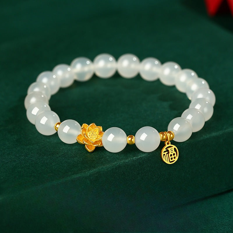 Zen Healing Natural chalcedony Love Peace Bracelet