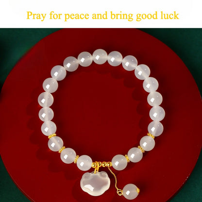 Zen Healing Natural chalcedony Love Peace Bracelet