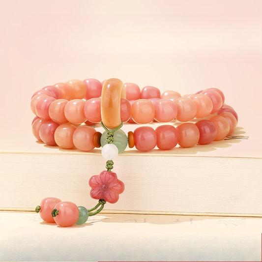 Zen Healing Peach Blossom Bodhi Wisdom Bracelet