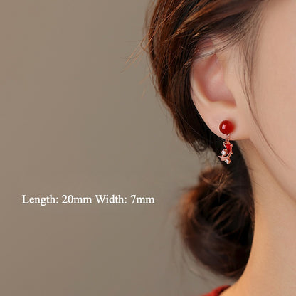 Zen Healing 925 Silver Koi Fish Luck Earrings