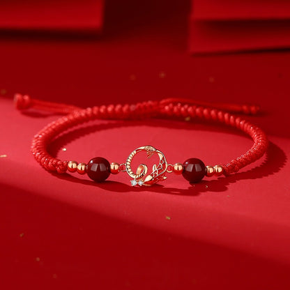 Zen Healing S925 Silver Koi Fish Luck Red String Bracelet