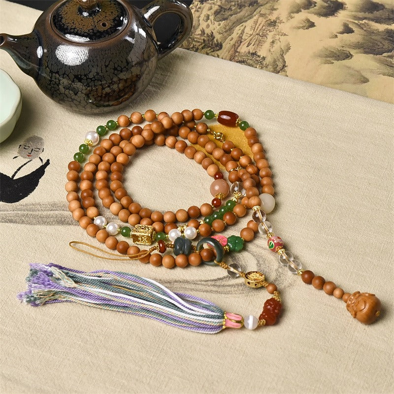 Zen Healing Sandalwood 108 Mala Protection Bracelet