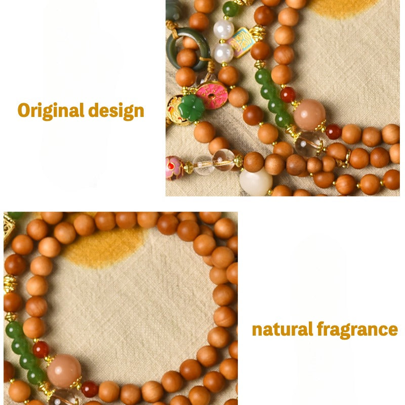 Zen Healing Sandalwood 108 Mala Protection Bracelet