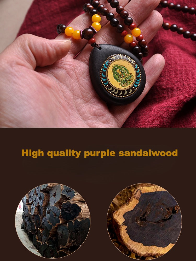 Zen Healing Sandalwood Chinese Zodiac Natal Buddha Protection Pendant