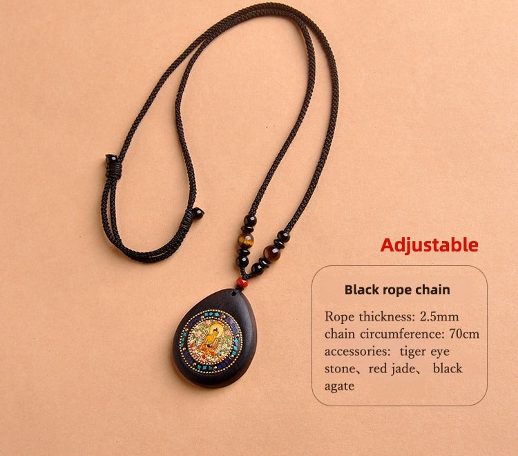 Zen Healing Sandalwood Chinese Zodiac Natal Buddha Protection Pendant