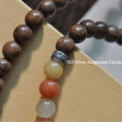 Zen Healing Sandalwood Five-Color jade Protection Tibetan Bracelet