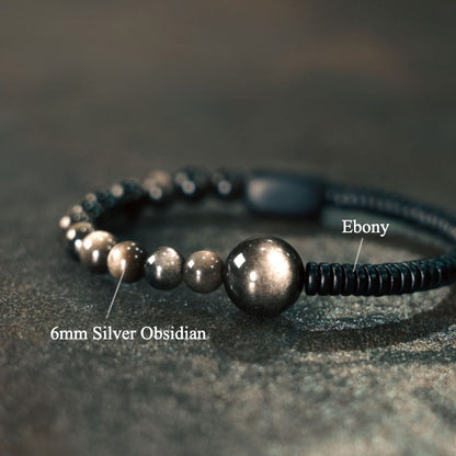 Zen Healing Obsidian Ebony Protection Bracelet