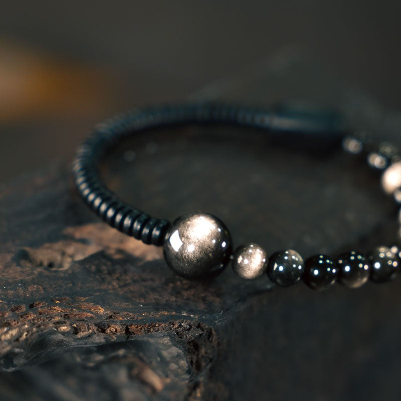 Zen Healing Obsidian Ebony Protection Bracelet