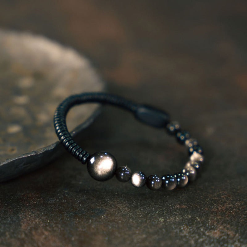 Zen Healing Obsidian Ebony Protection Bracelet