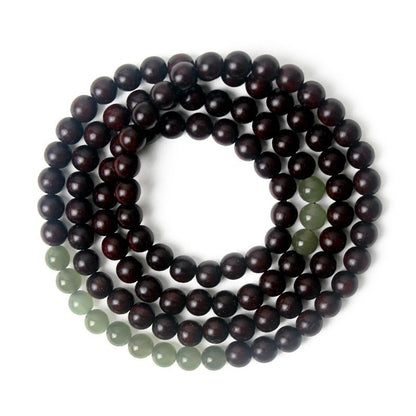 Zen Healing Small Leaf Red Sandalwood Jade Multi-circle Calm Bracelet