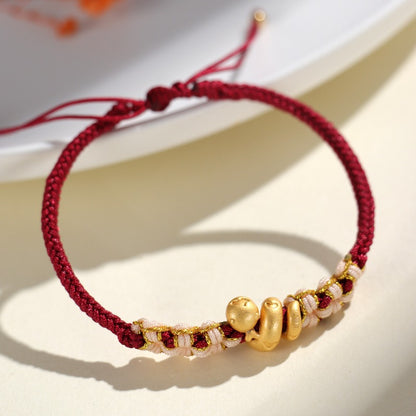 Zen Healing Snake Zodiac 999 Sliver Luck Red String Bracelet