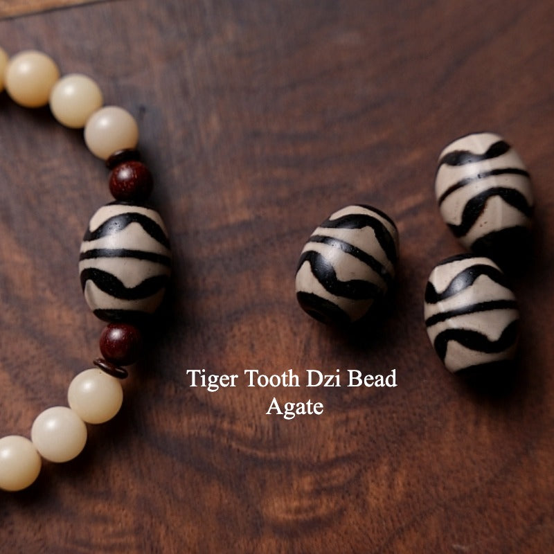 Zen Healing Tibet 108 Mala Beads Bodhi Seed Dzi Bead Agate Wealth Bracelet