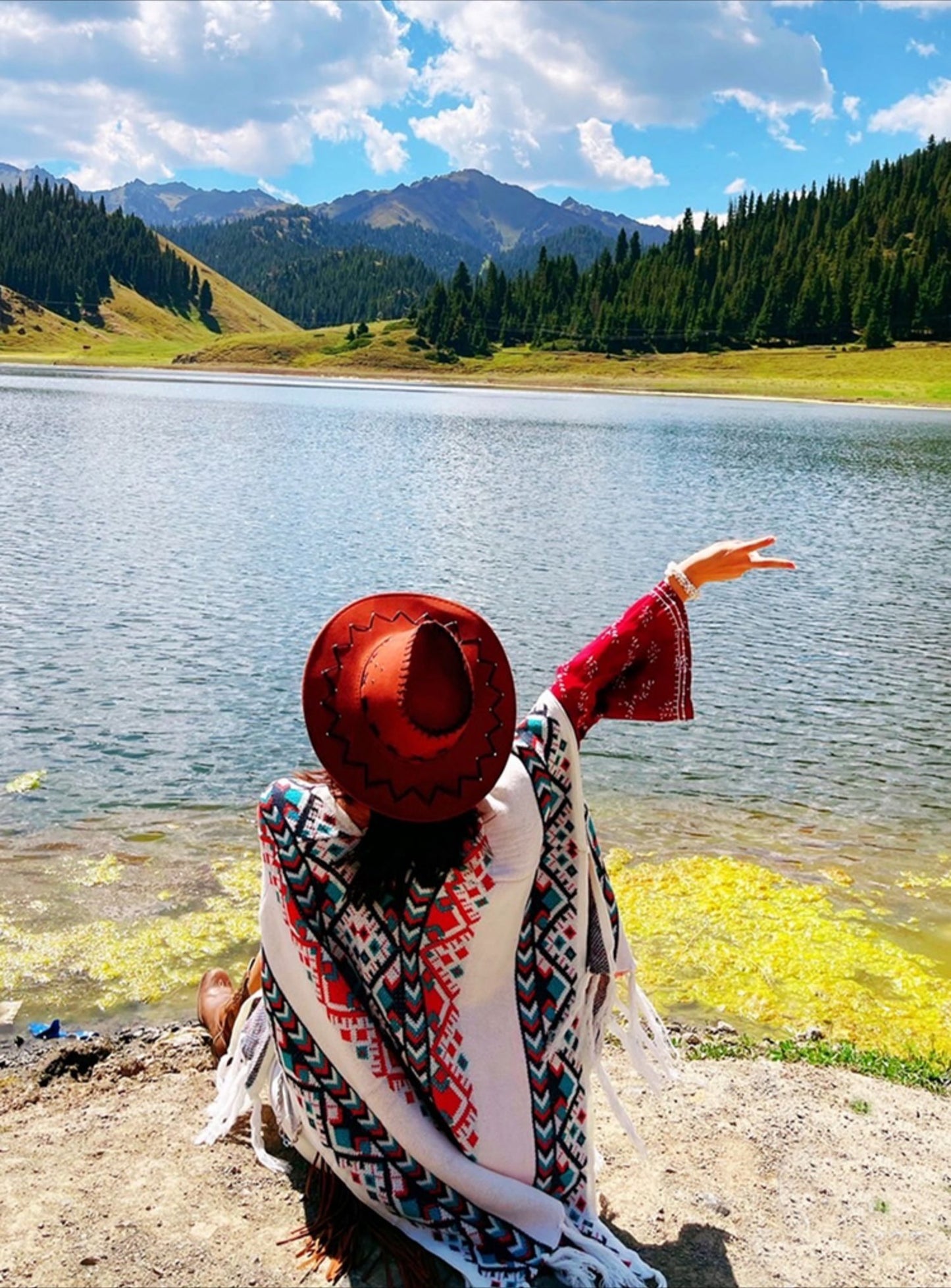 Zen Healing Tibetan Shawl Knitting Warm Cloak Tibetan Scarf Womens Scarf