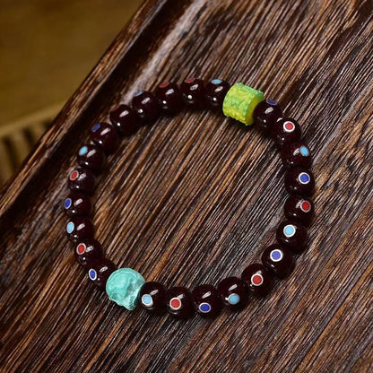 Zen Healing Tibetan Star-Moon Bodhi Dzi Bead Agate Turquoise Powerful Bracelet