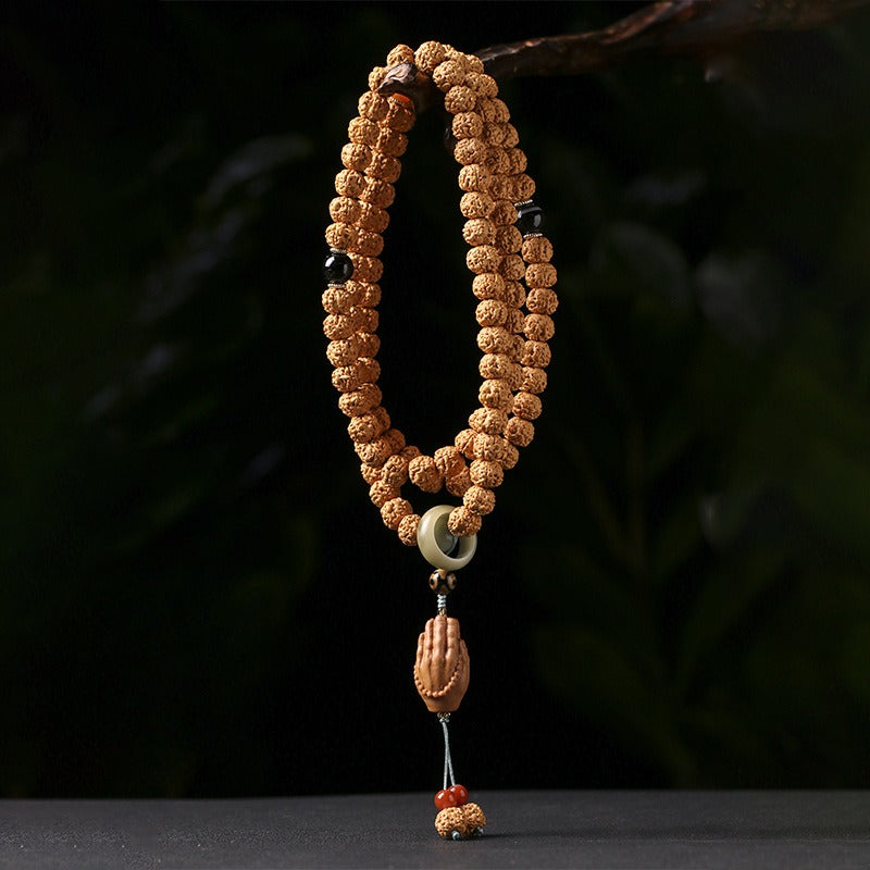 Zen Healing Vajra Bodhi 108 Mala Bead Buddha Hand Wealth Bracelet