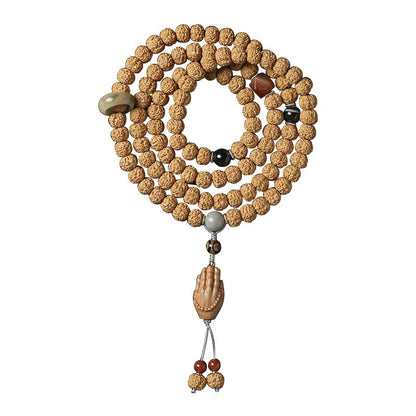 Zen Healing Vajra Bodhi 108 Mala Bead Buddha Hand Wealth Bracelet