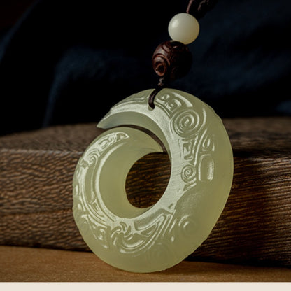 Zen Healing White Jade Blessing Luck Necklace