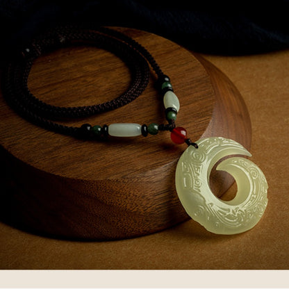 Zen Healing White Jade Blessing Luck Necklace