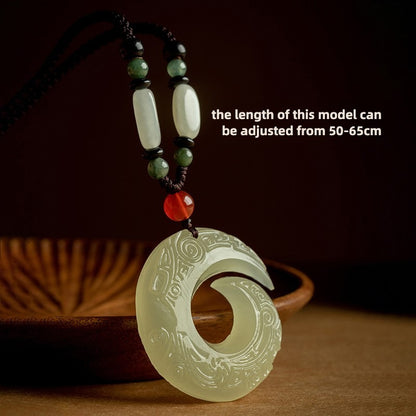 Zen Healing White Jade Blessing Luck Necklace