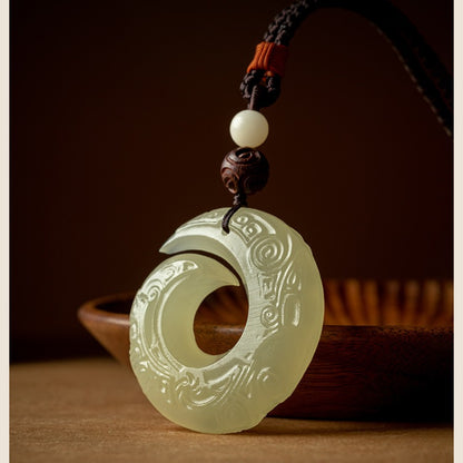 Zen Healing White Jade Blessing Luck Necklace