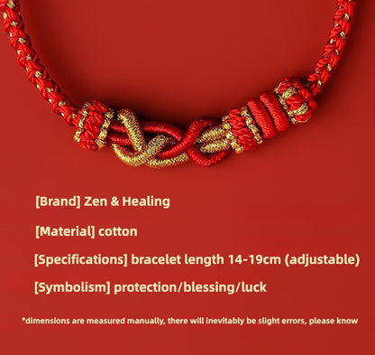 Zen Healing Year of the Snake Red String Luck Bracelet