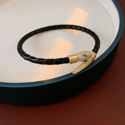 Zen Healing Year of the snake Leather Luck Adjustable Bracelet