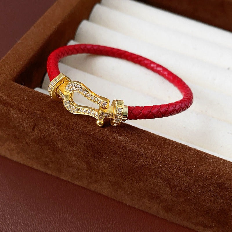 Zen Healing Year of the snake Leather Luck Adjustable Bracelet